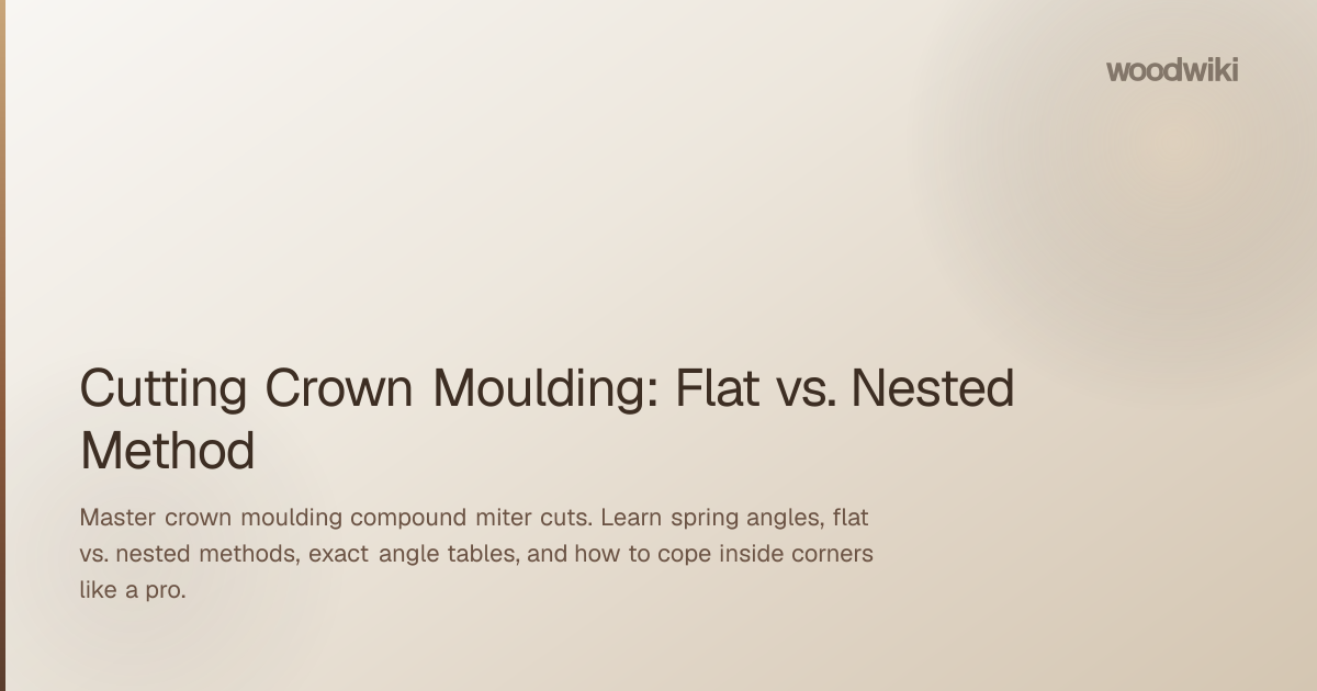 Cutting Crown Moulding: Flat vs. Nested Method