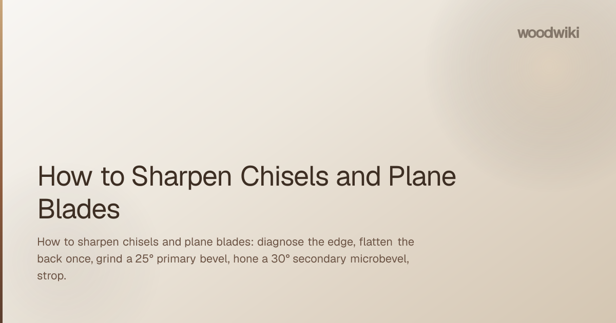How to Sharpen Chisels and Plane Blades