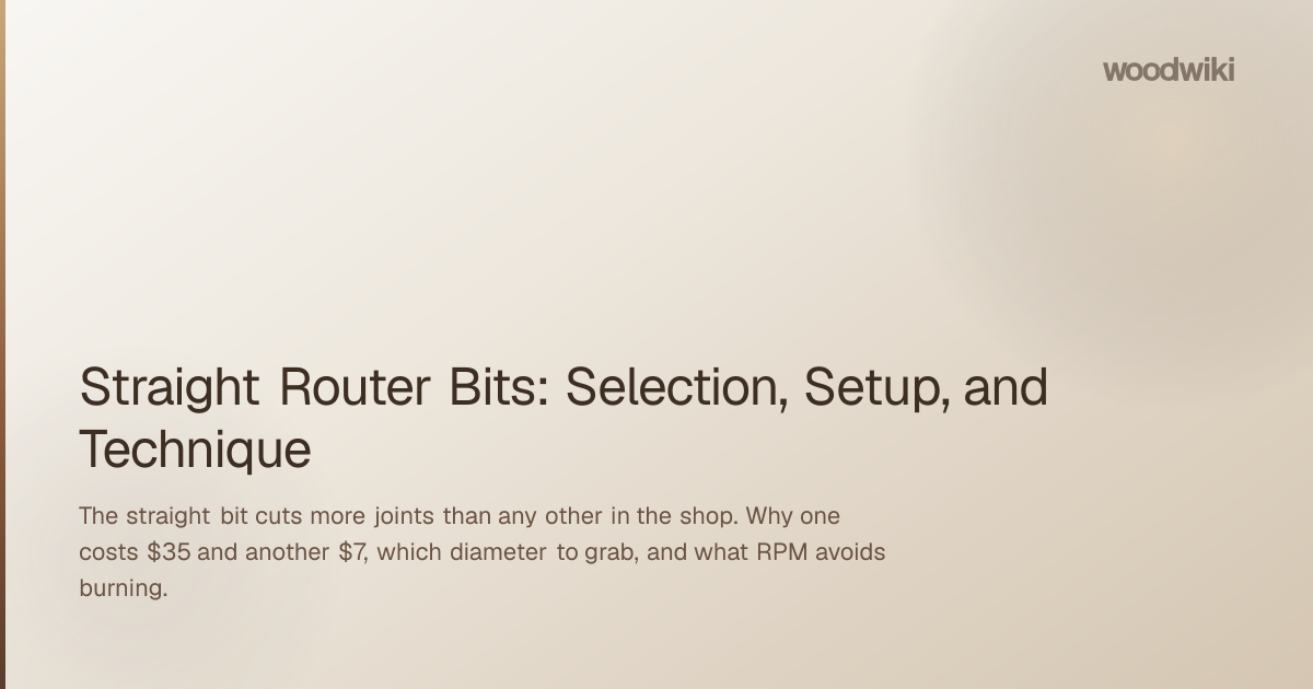 Straight Router Bits: Selection, Setup, and Technique
